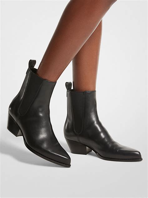 michael kors brooke bootie embossed leather|ankle boots michael kors.